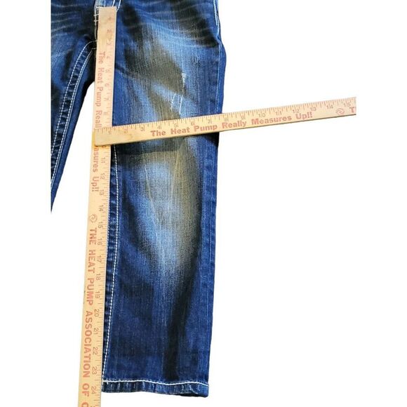 Miss Me JS4009C9 Crop Jeans Women Sz 27 Blue Denim Embroidered Cowgirl Boho - Picture 5 of 7